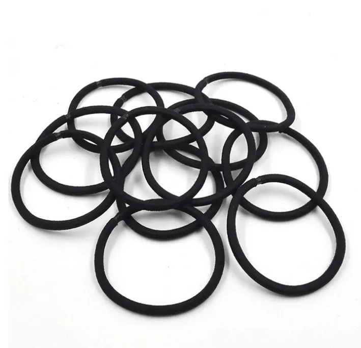 100 Pcs Black Elastic Hair Bands-  Ponytail Holder- Head Rope Ties - Hats Hair Styling Kid and Girl Accessories- Scrunchie