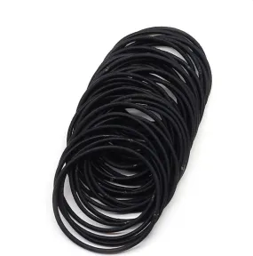 100 Pcs Black Elastic Hair Bands-  Ponytail Holder- Head Rope Ties - Hats Hair Styling Kid and Girl Accessories- Scrunchie