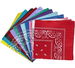 120 ct 100% Cotton Paisley Bandana - Pack of 120