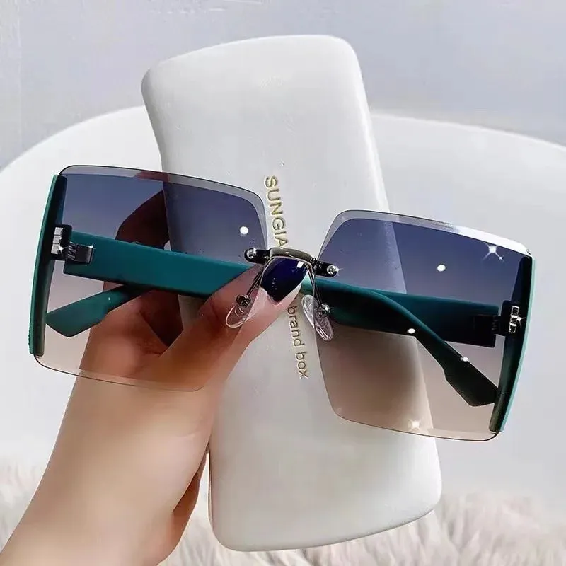 2024 New Frameless Outdoor Leisure Square Sun Summer Fashion Eyewear Sunglasses