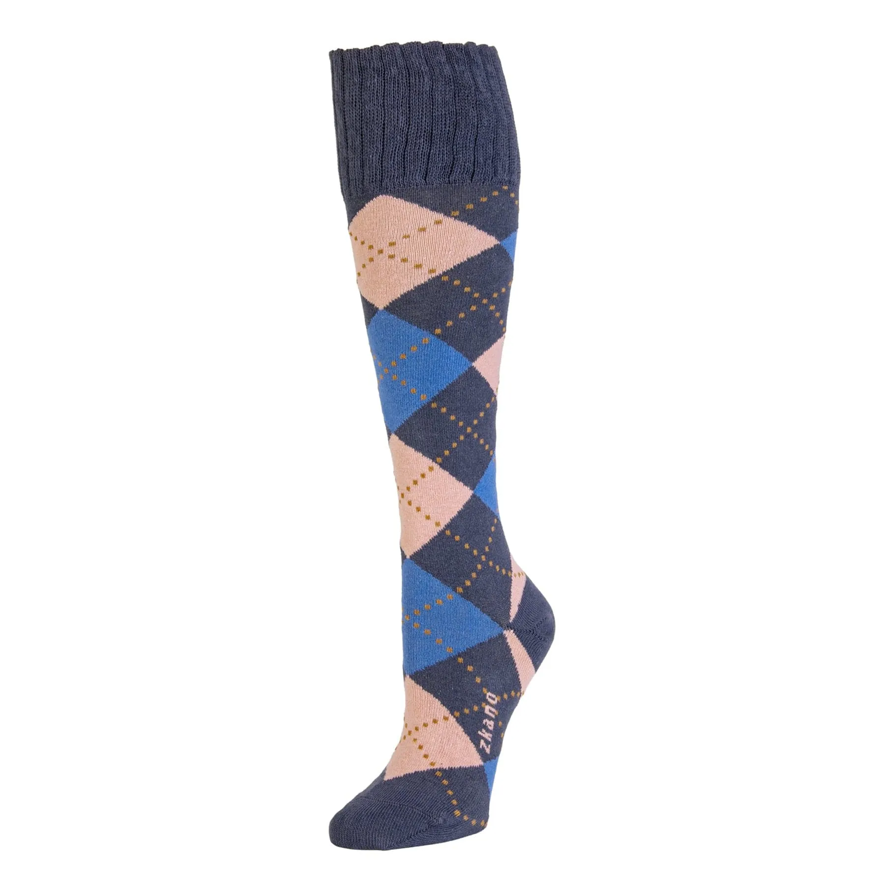 Argyle - Organic Cotton Knee Socks - Indigo