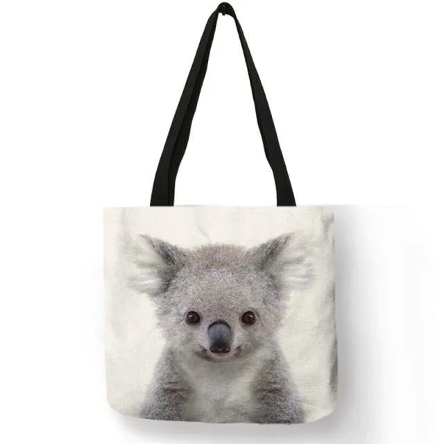 Baby Animals Canvas Tote Bag Collection