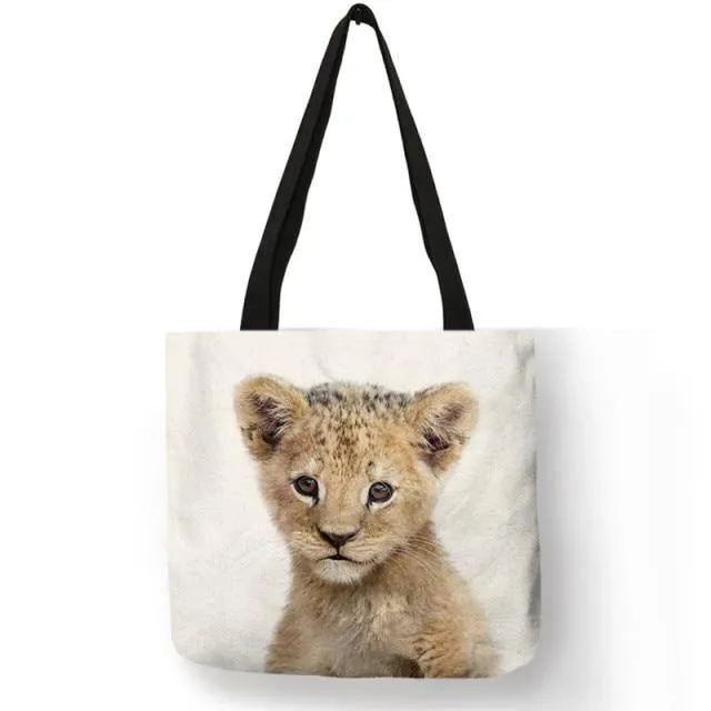 Baby Animals Canvas Tote Bag Collection