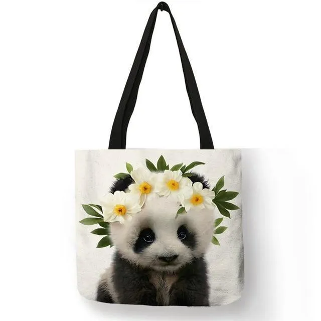 Baby Animals Canvas Tote Bag Collection