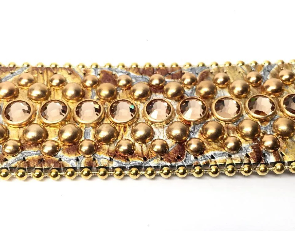 b.b. Simon Metallic Gold Crystal Belt