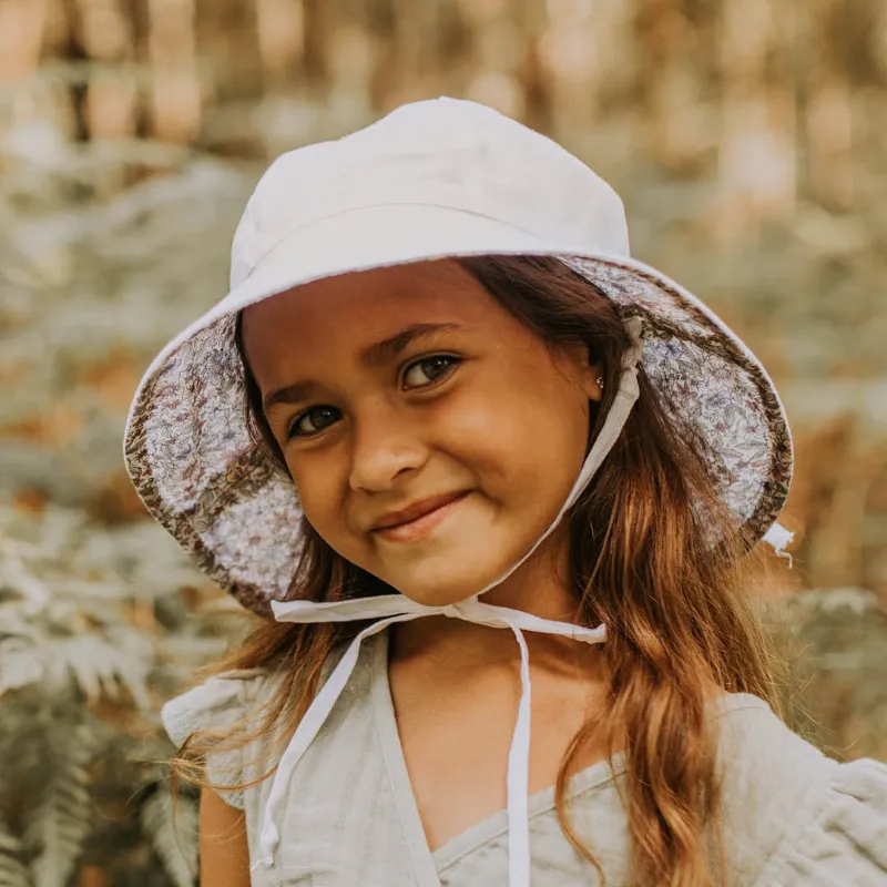 Bedhead Girls Reversible Sun Hat - Wanderer Winnie Blanc