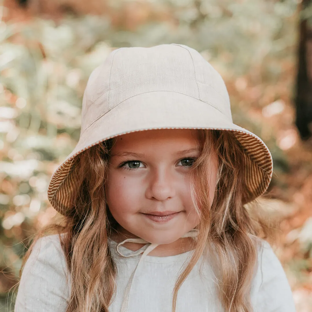 BEDHEAD WANDERER REVERSIBLE PANELLED BUCKET HAT- FRANKIE/FLAX