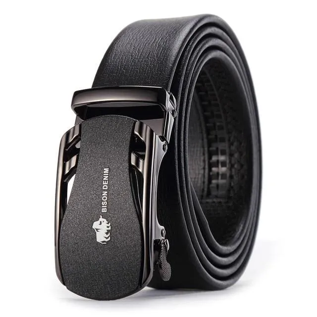 BISON DENIM Genuine Leather Belt For Men