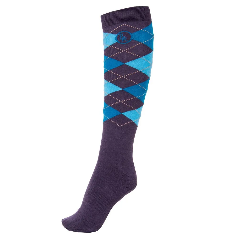 BR Scott Classic Check Riding Socks - Women's