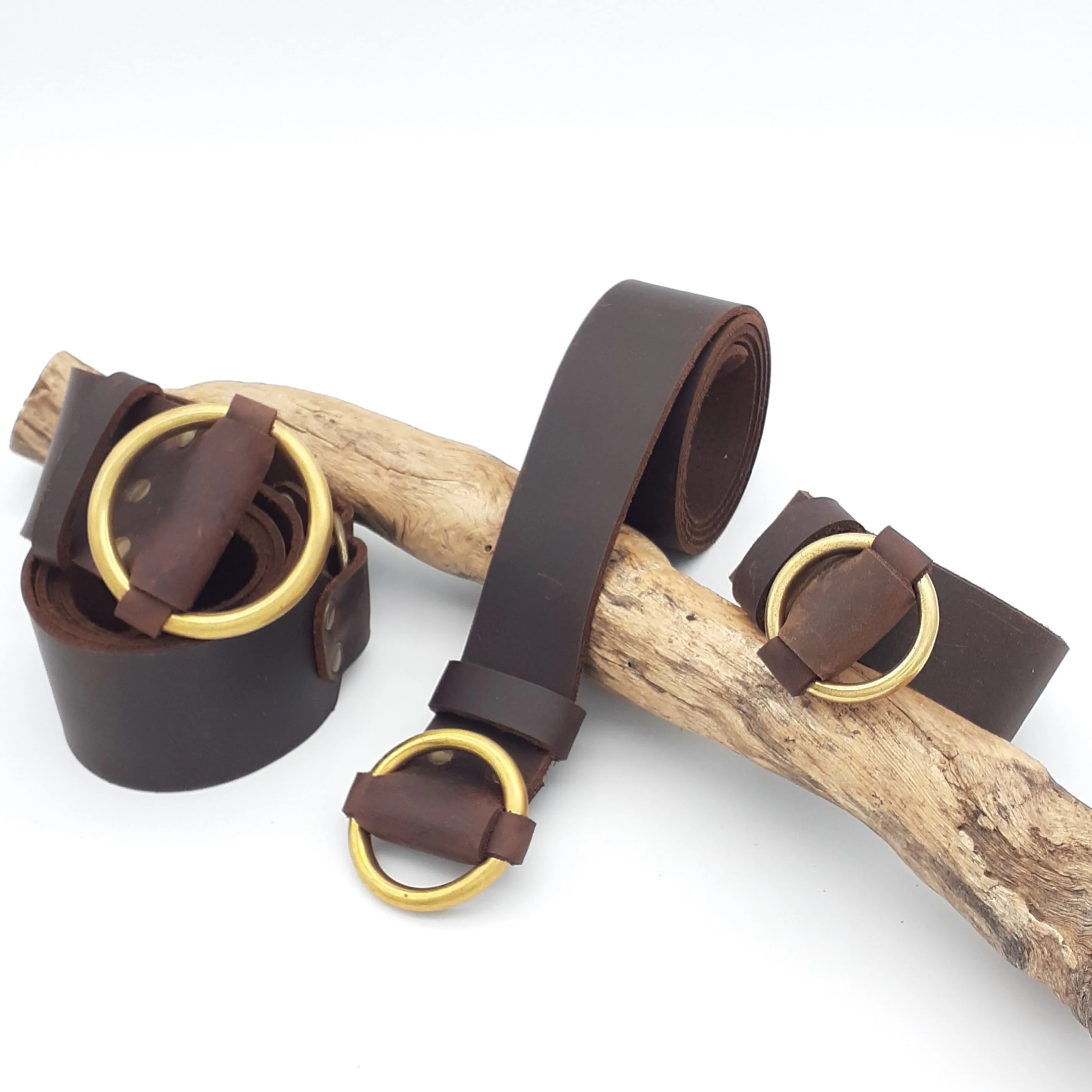 Brass Ring Buckle Chocolate Belt