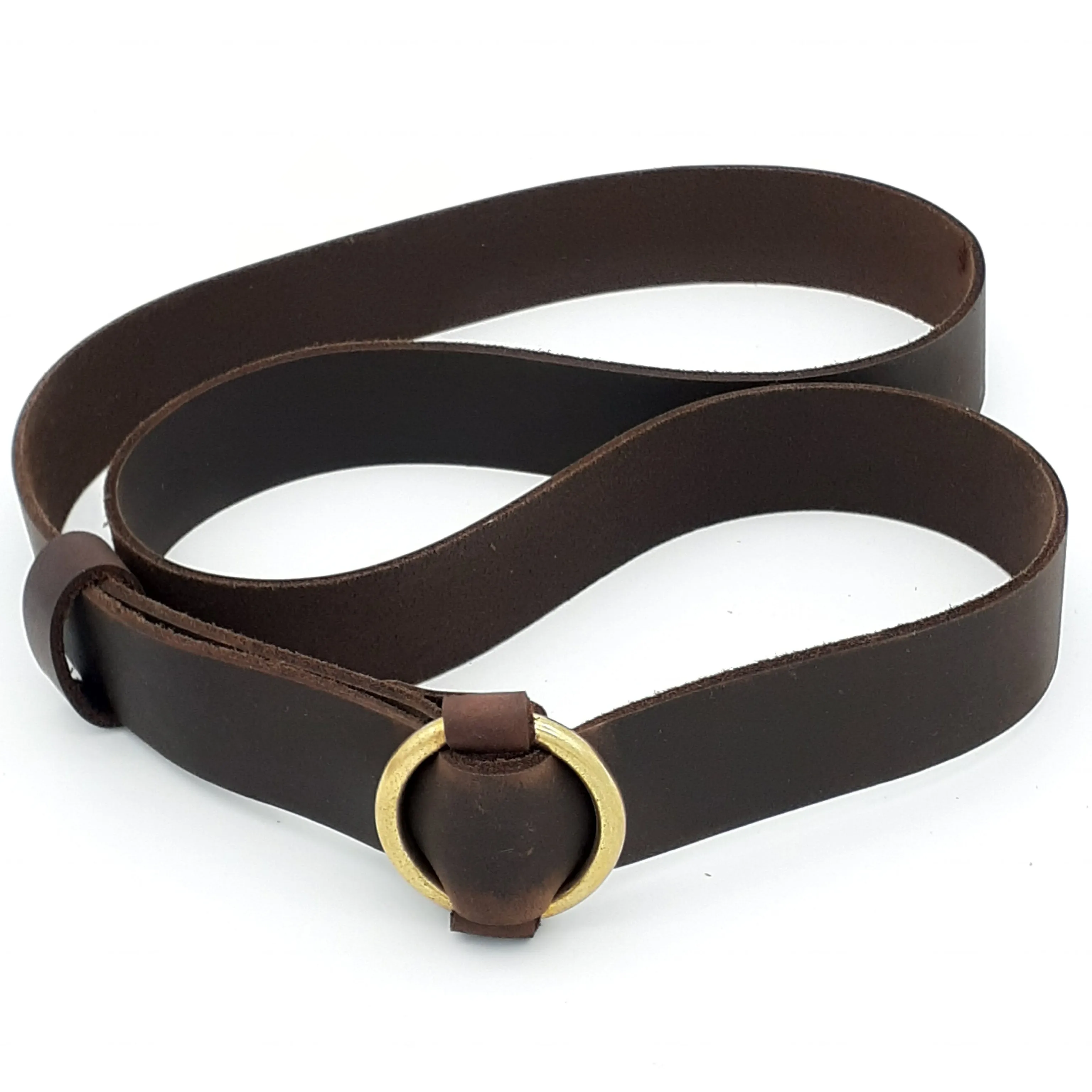 Brass Ring Buckle Chocolate Belt