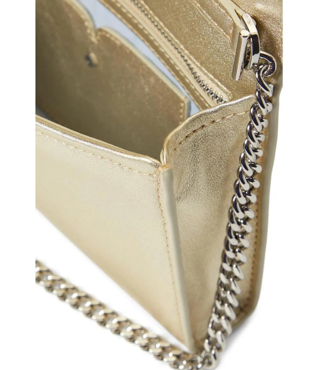 Bridal Buckle Metallic Smooth Leather Crossbody Clutch