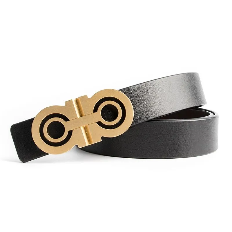 Capitano Luxury Solid Brass Leather Belt