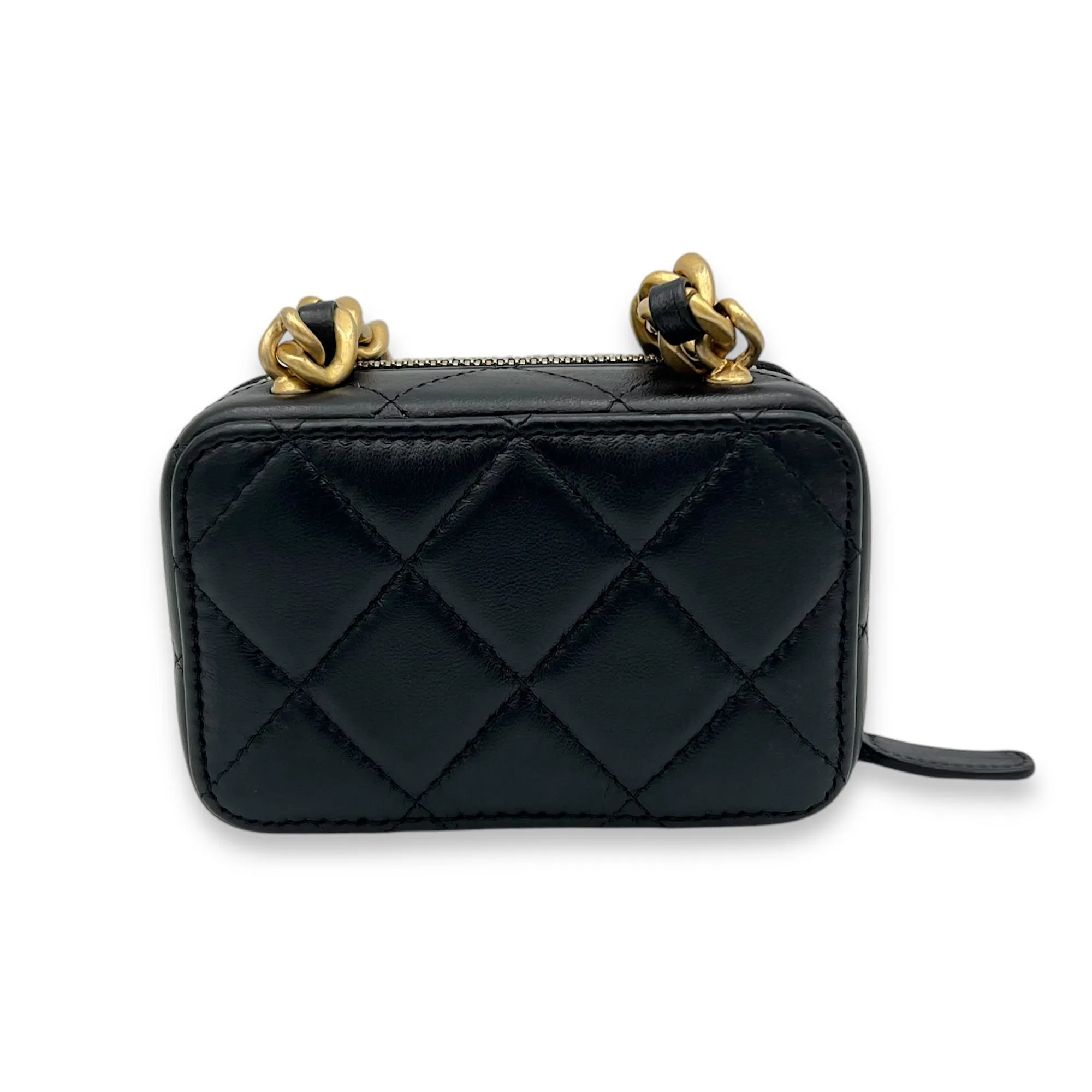 CC Crossbody Bag Black in Lambskin, Gold hardware