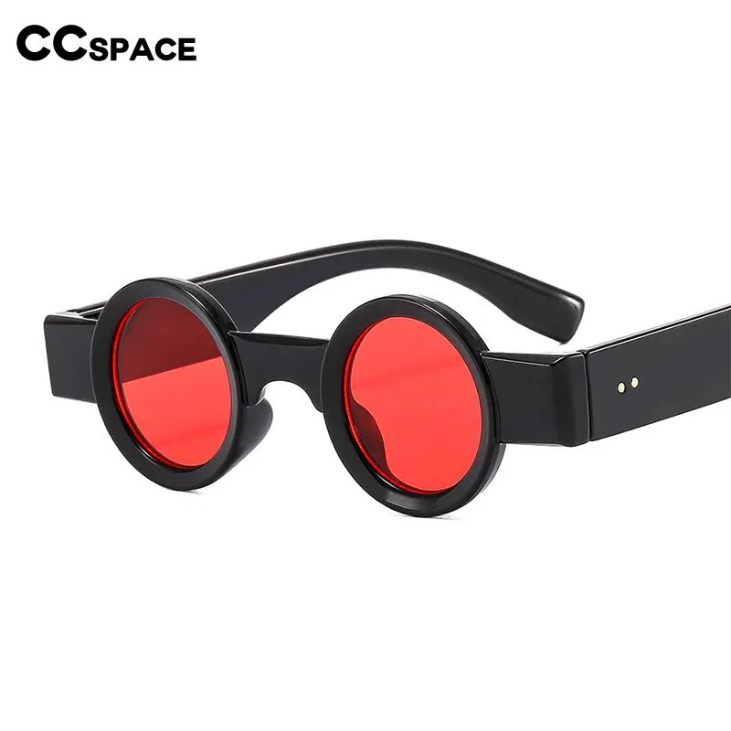 CCspace Unisex Full Rim Small Round Acetate Punk Frame Sunglasses 54609