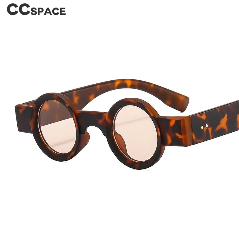 CCspace Unisex Full Rim Small Round Acetate Punk Frame Sunglasses 54609