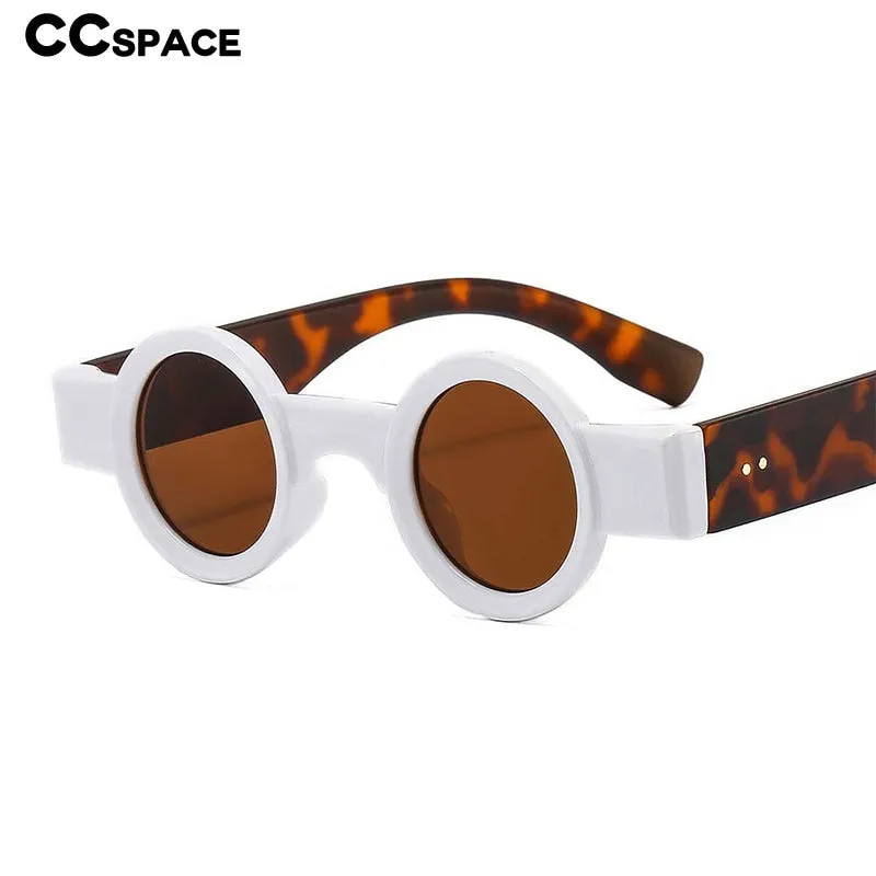 CCspace Unisex Full Rim Small Round Acetate Punk Frame Sunglasses 54609