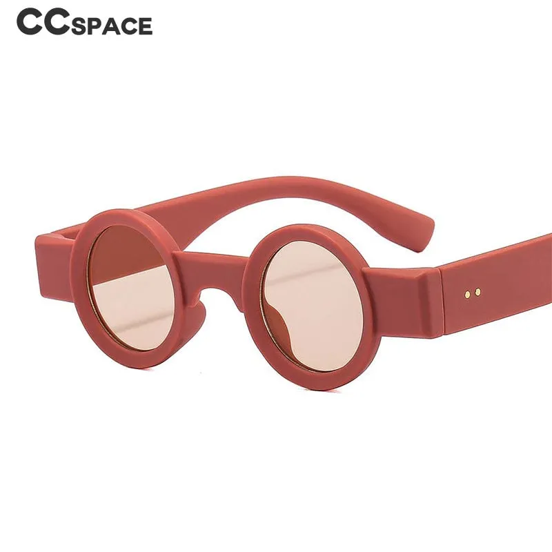 CCspace Unisex Full Rim Small Round Acetate Punk Frame Sunglasses 54609