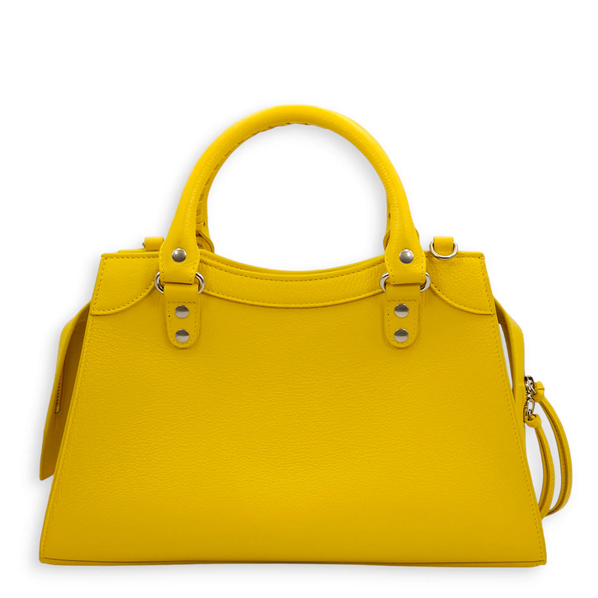 Classic Neo City Yellow Crossbody Bag in Calfskin, Palladium hardware