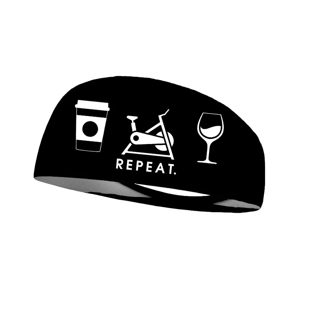 Coffee Bike Wine Repeat Performance Wicking Headband