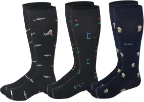 Compression Knee High Socks | Dr. Motion | Men's Assorted Print (3 Pairs)