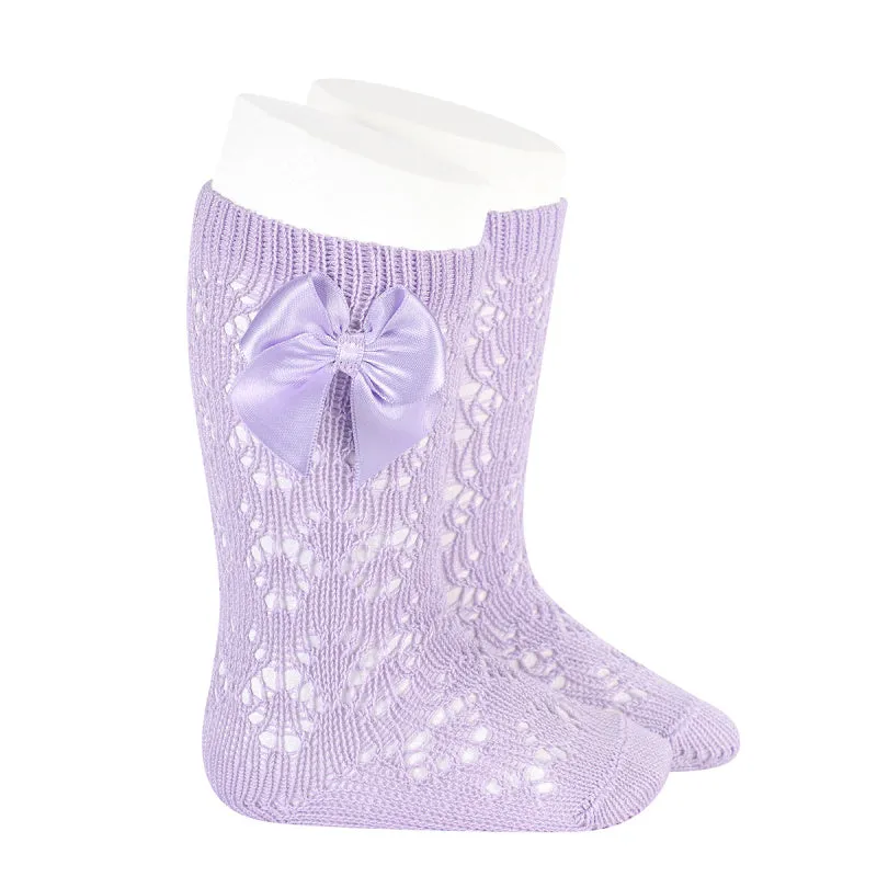 Condor Openwork Knee High Socks Mauve