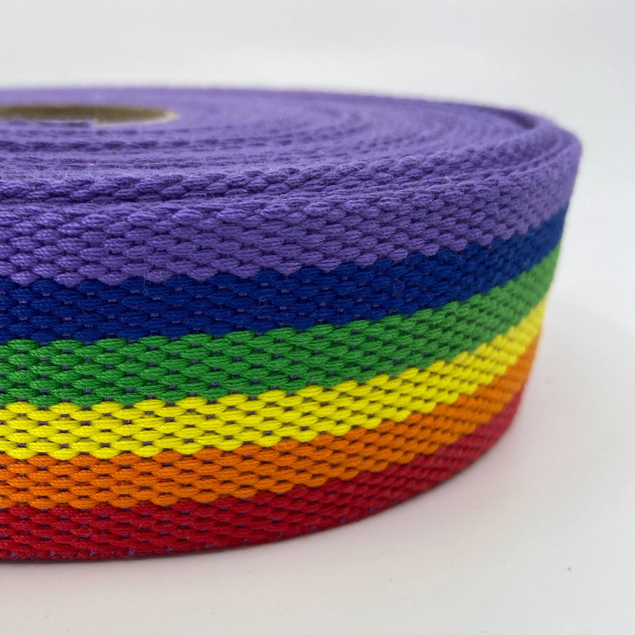 Cotton Webbing - Bright Rainbow - 40mm