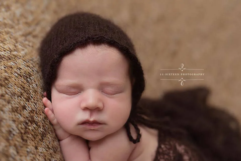 Dark Brown Sunflower Mohair Knit Baby Wrap