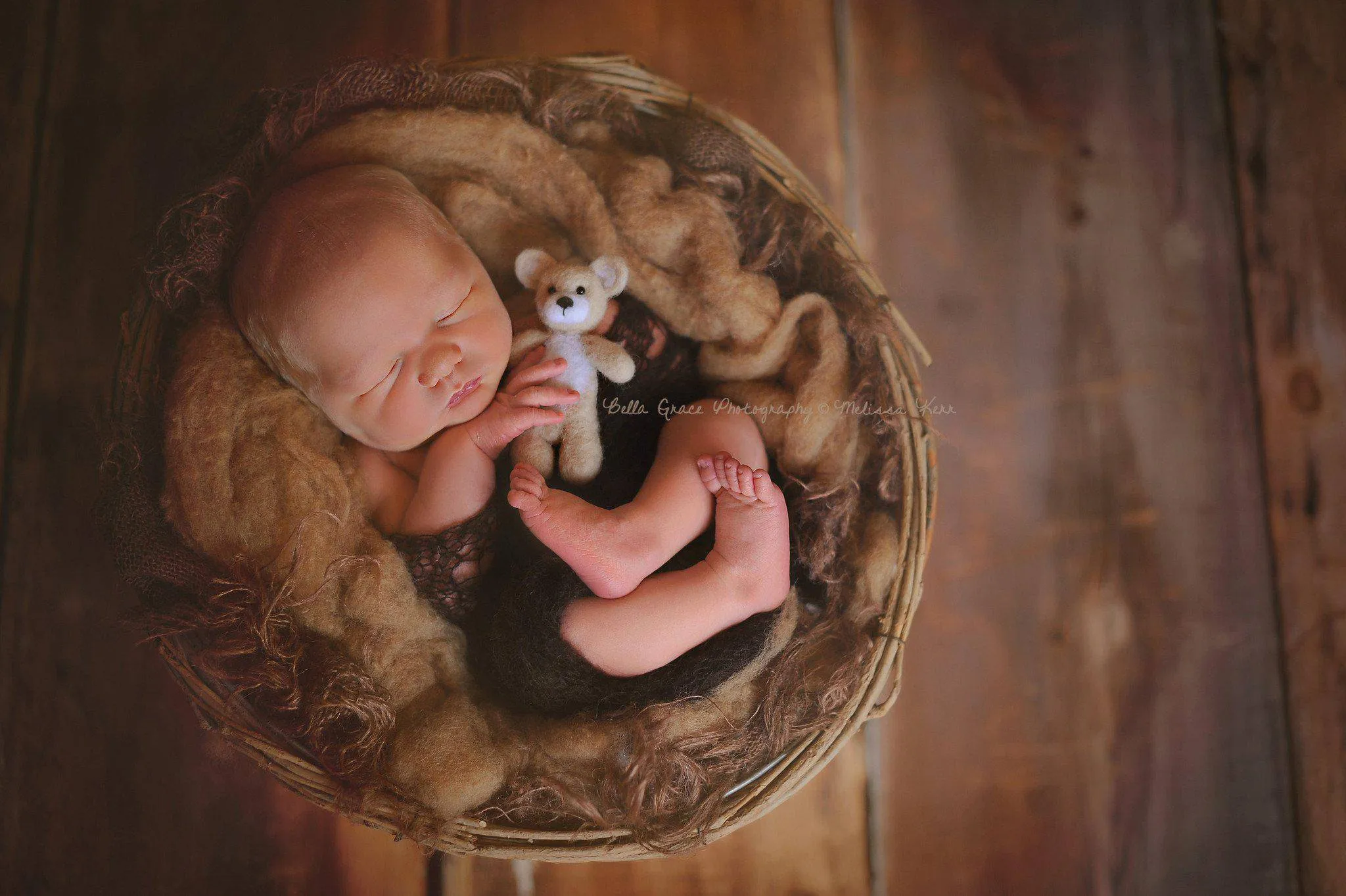 Dark Brown Sunflower Mohair Knit Baby Wrap