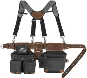 Dead On DO-HSR Hybrid Tool Belt, 40 to 54 in Waist, Leather/Polyester, Black, 15-Pocket :EA: QUANTITY: 1