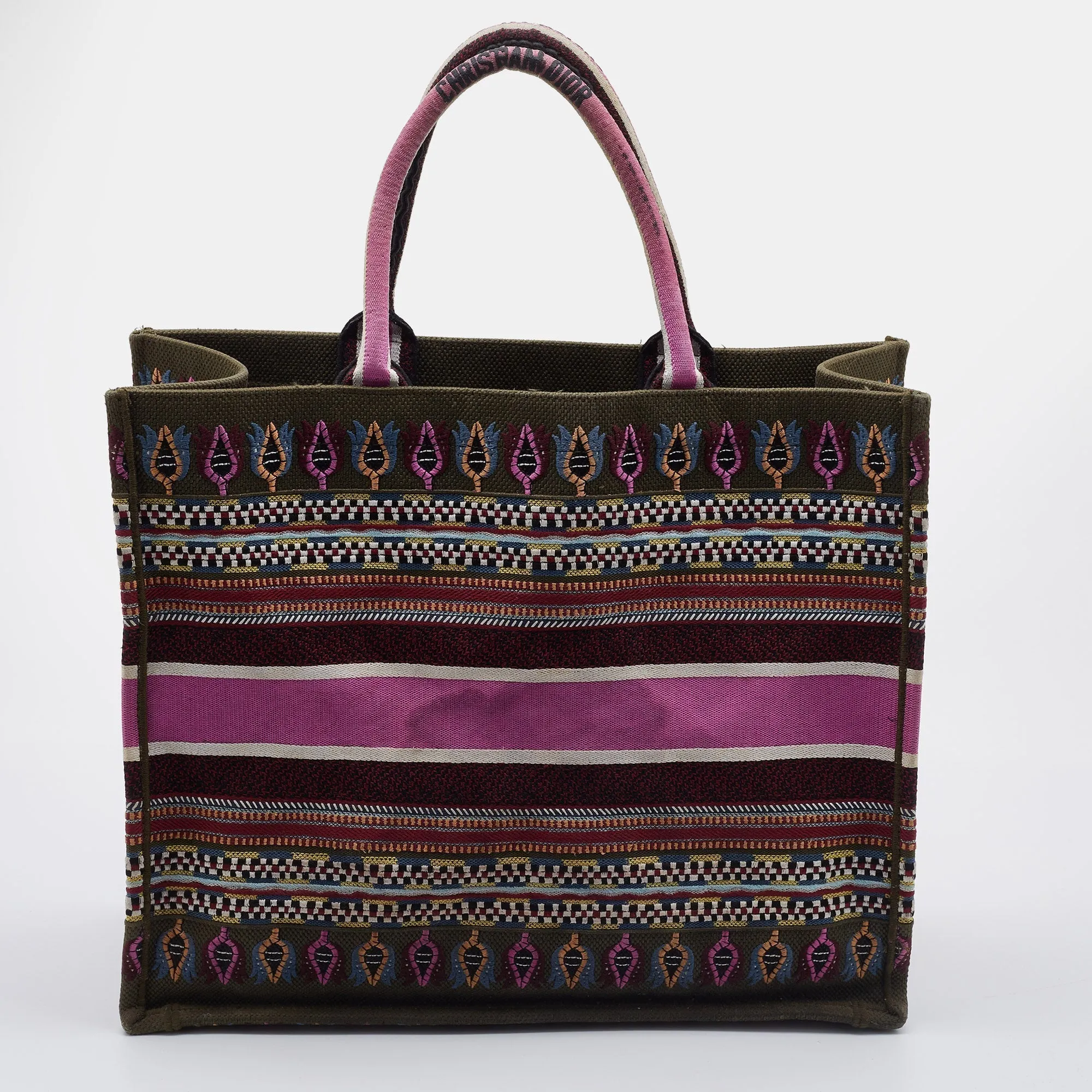 DIOR Multicolor Embroidered Canvas Large Book Tote