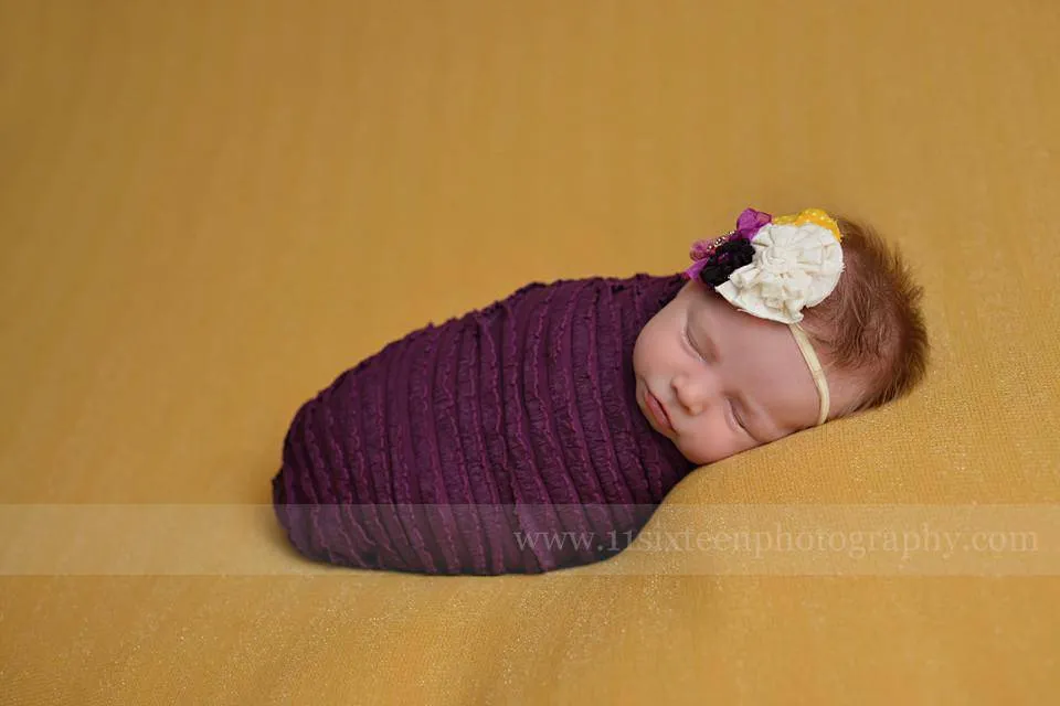 Eggplant Purple Ruffle Stretch Layer Wrap