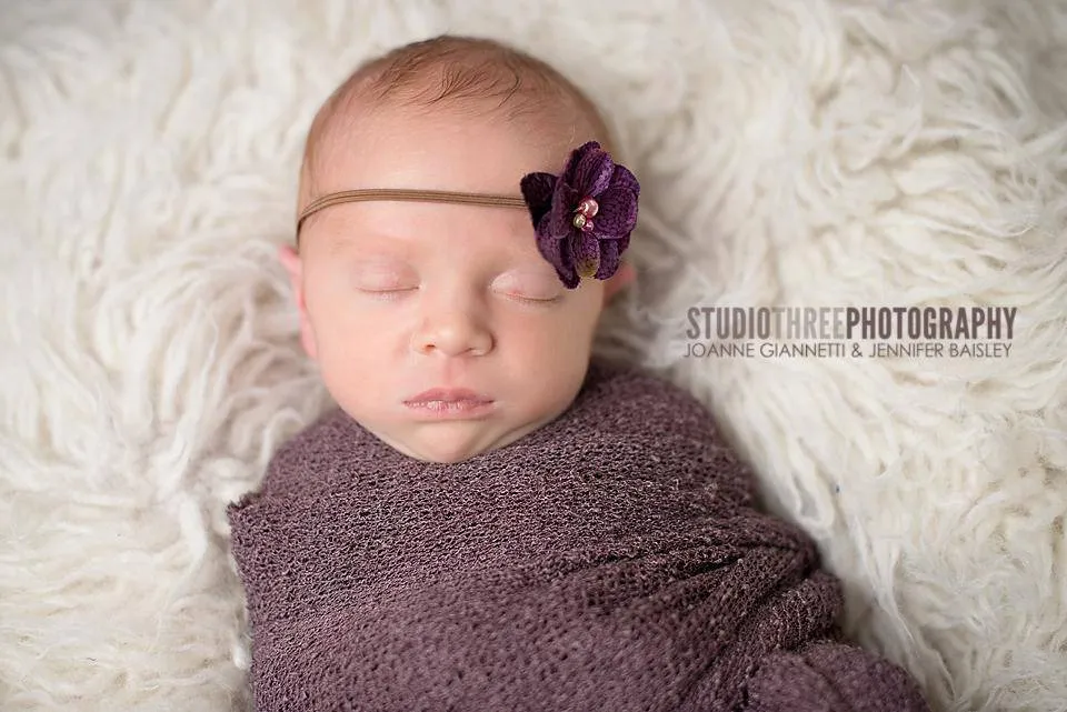 Eggplant Purple Stretch Knit Baby Wrap