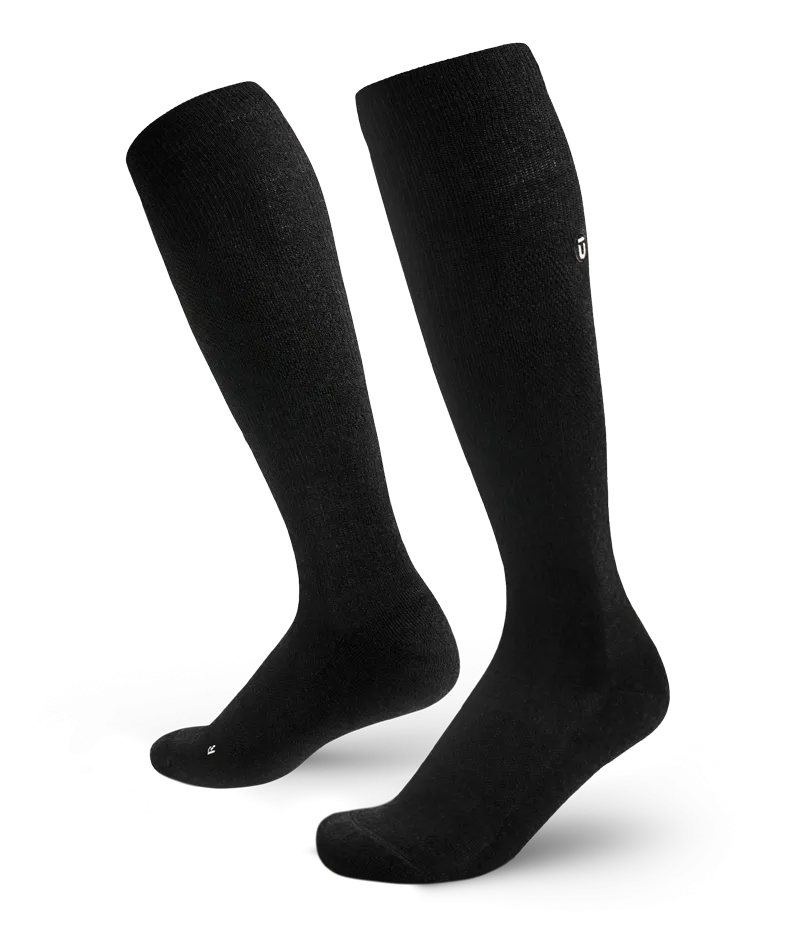 Everyday Merino Knee High Compression Socks Black