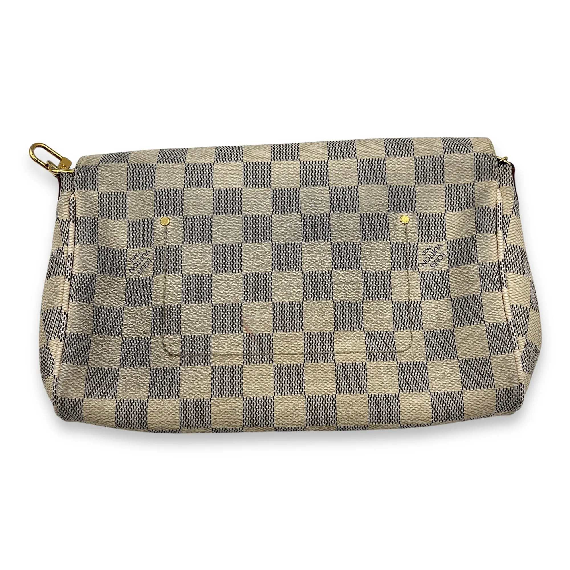 Favourite Crossbody Bag Damier Azur in Coated Canvas, Gold hardware