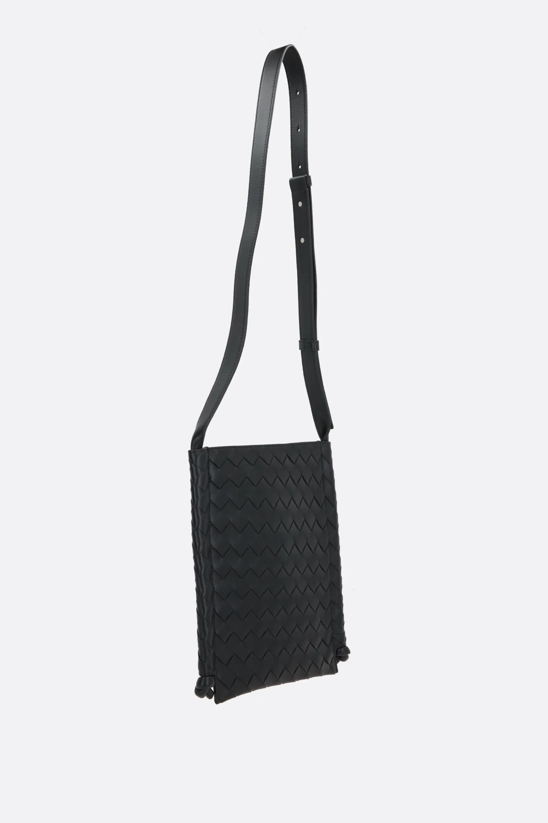 Flat Loop Small Crossbody Bag In Intrecciato Vn