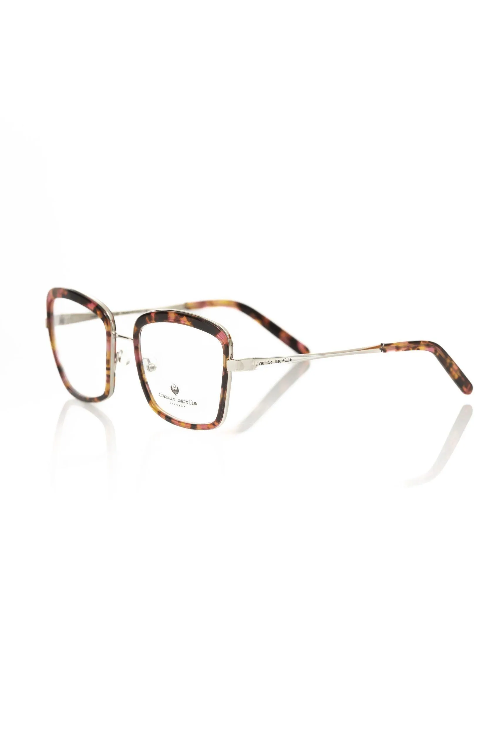 Frankie Morello Chic Red Havana Pattern Square Eyeglasses