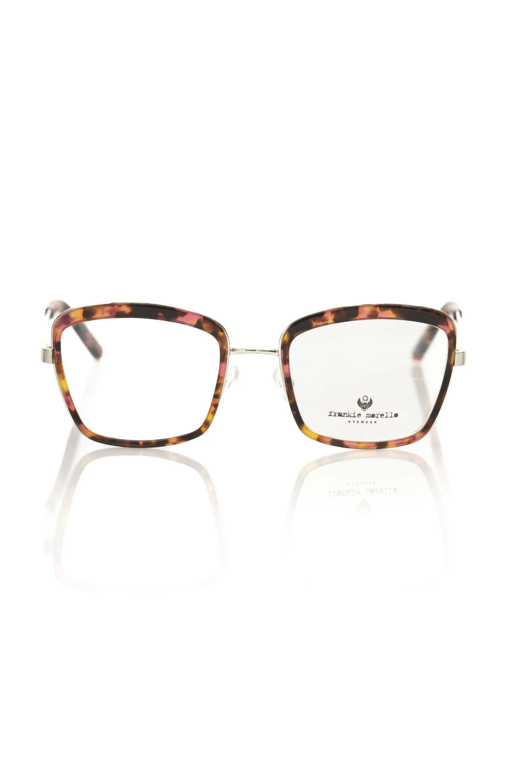 Frankie Morello Chic Red Havana Pattern Square Eyeglasses