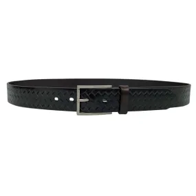 GABRIEL - Men's Dark Brown Leather Textured Belt