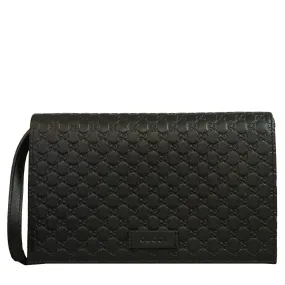 Gucci Microguccissma Black Wallet Crossbody Handbag 466507