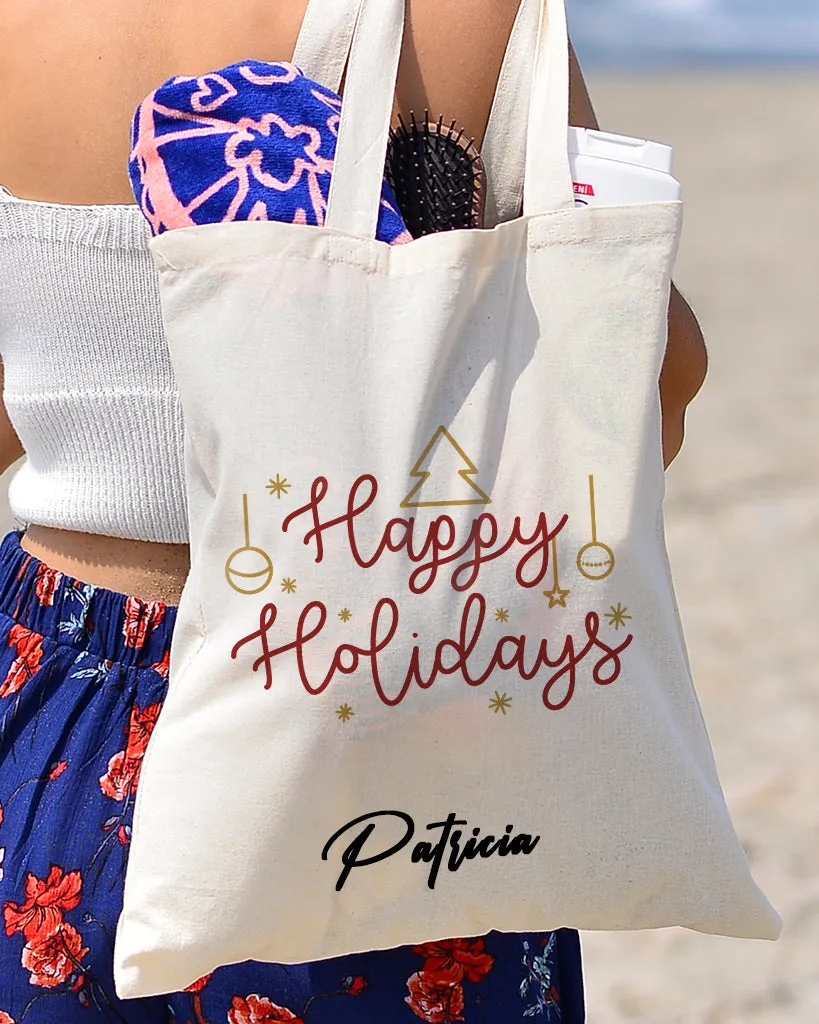 Happy Holliday Christmas Tote Bag - Christmas Bags