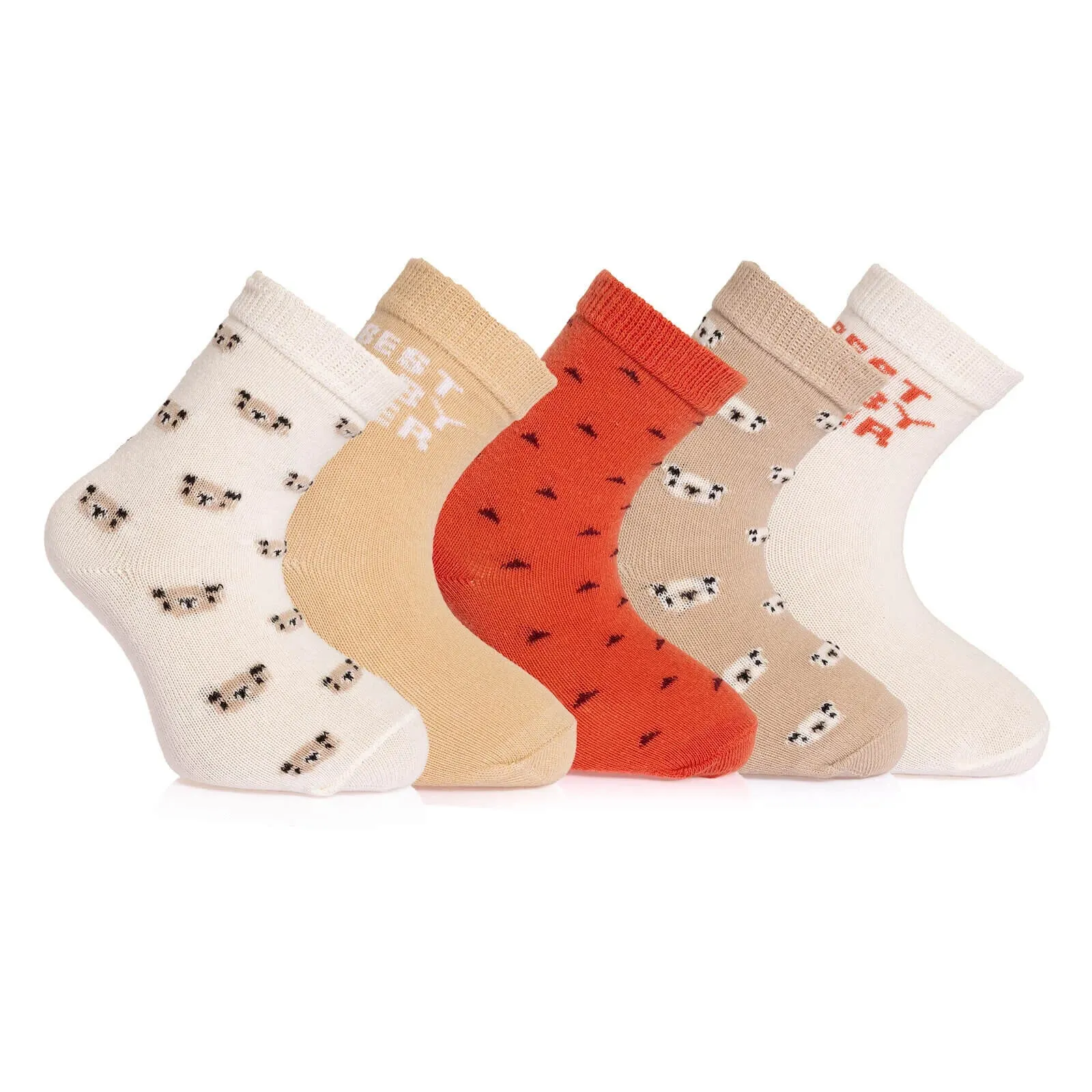 HelloBaby Pack of 5 Socks - Beige