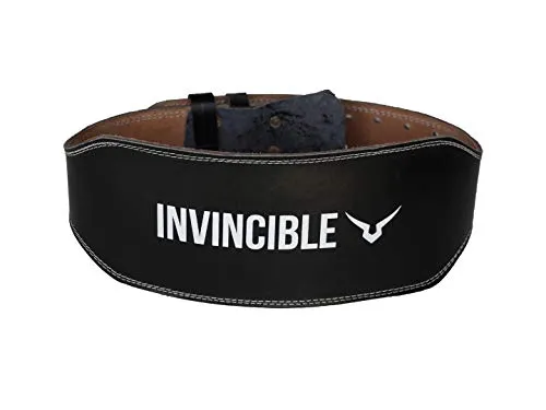 Invincible Weight Lifting Leather Belt 6”