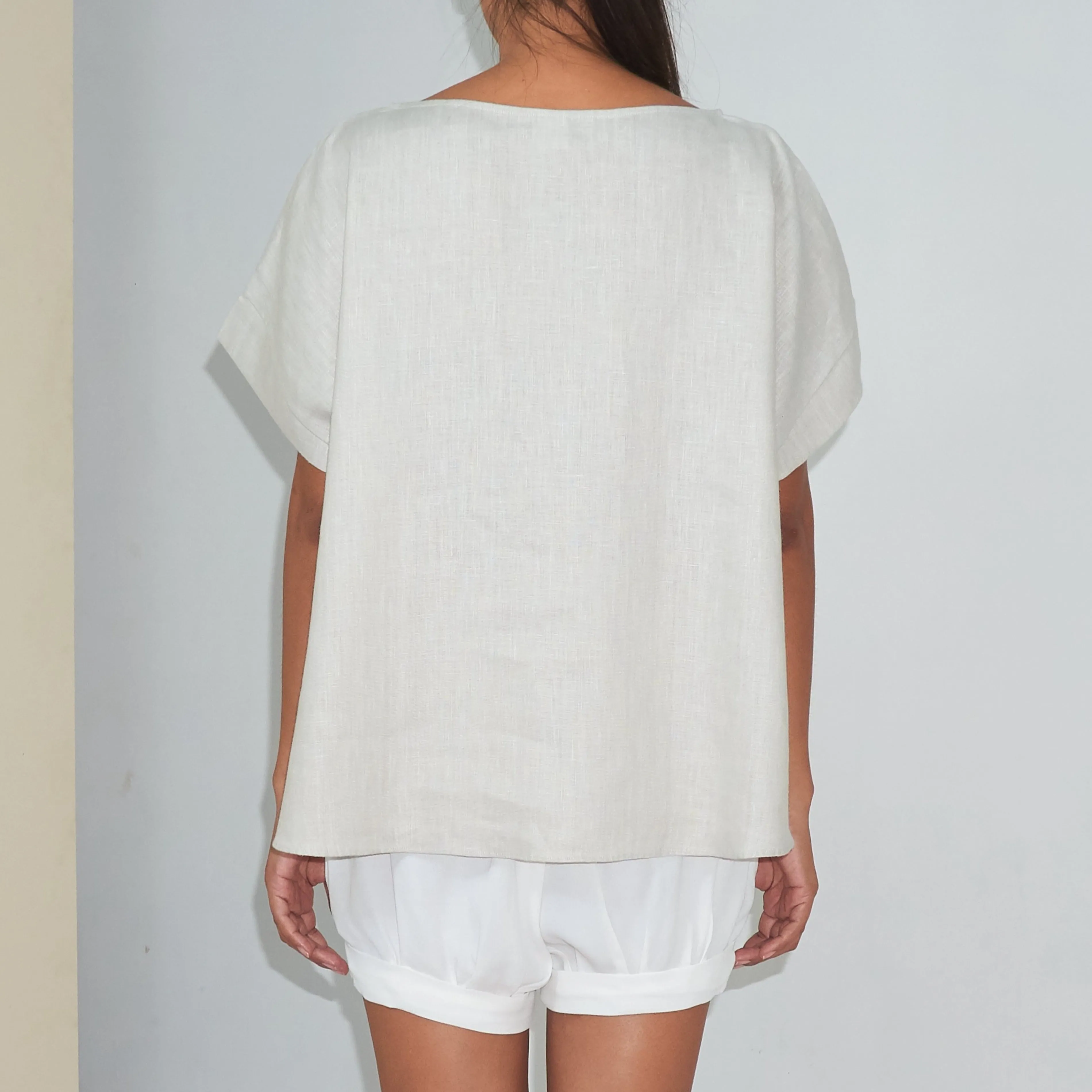 KALI TOP - Linen | Light Grey Greige