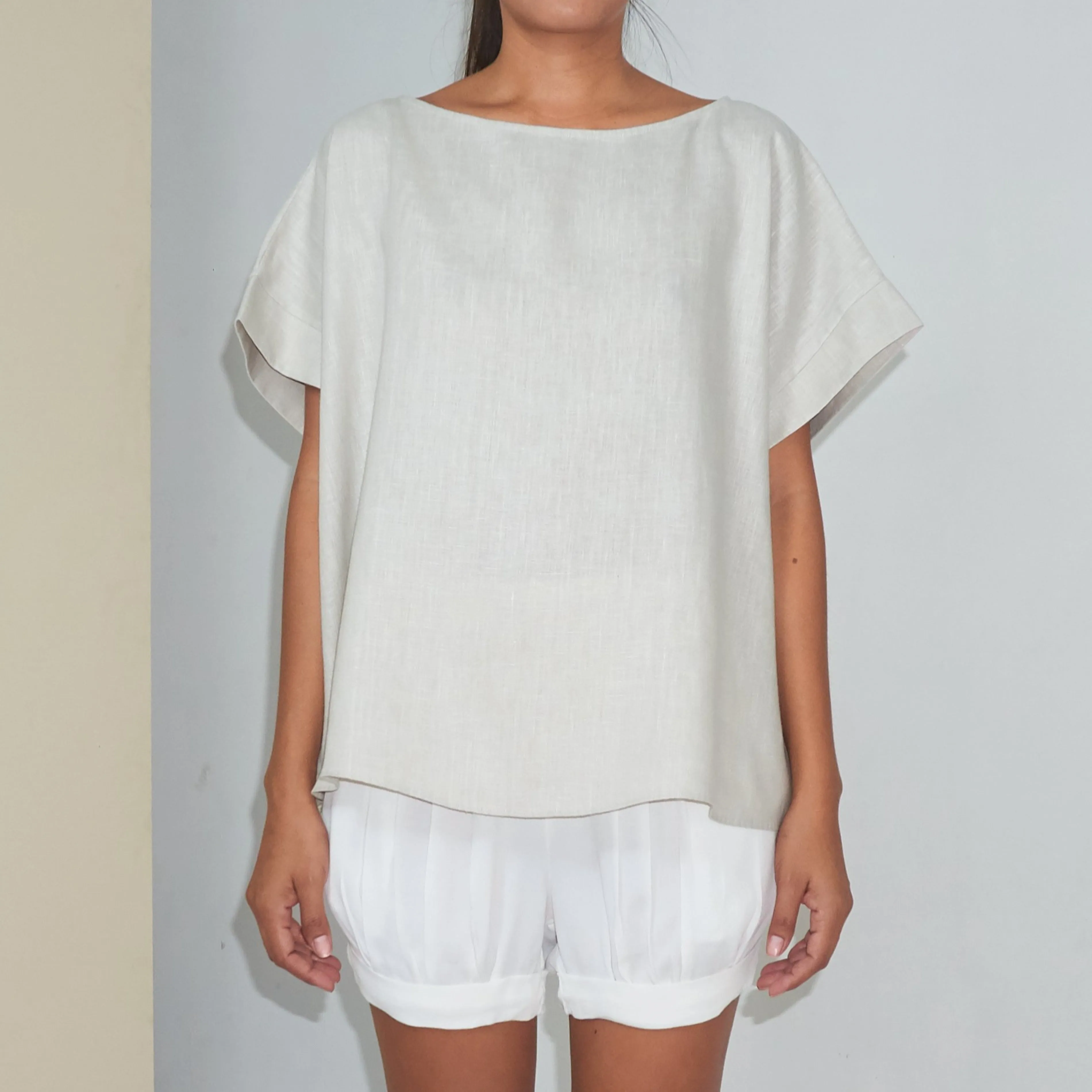 KALI TOP - Linen | Light Grey Greige