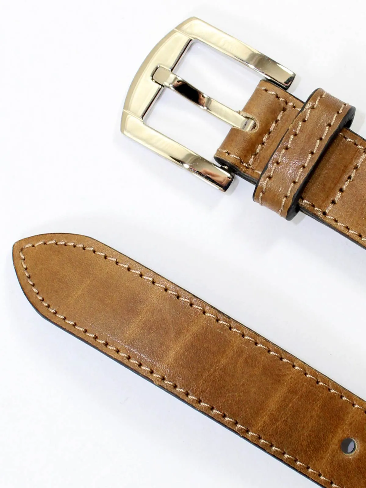 Kiton Belt Cognac Brown Narrow Leather Men Belt 105 / 42 FINAL SALE