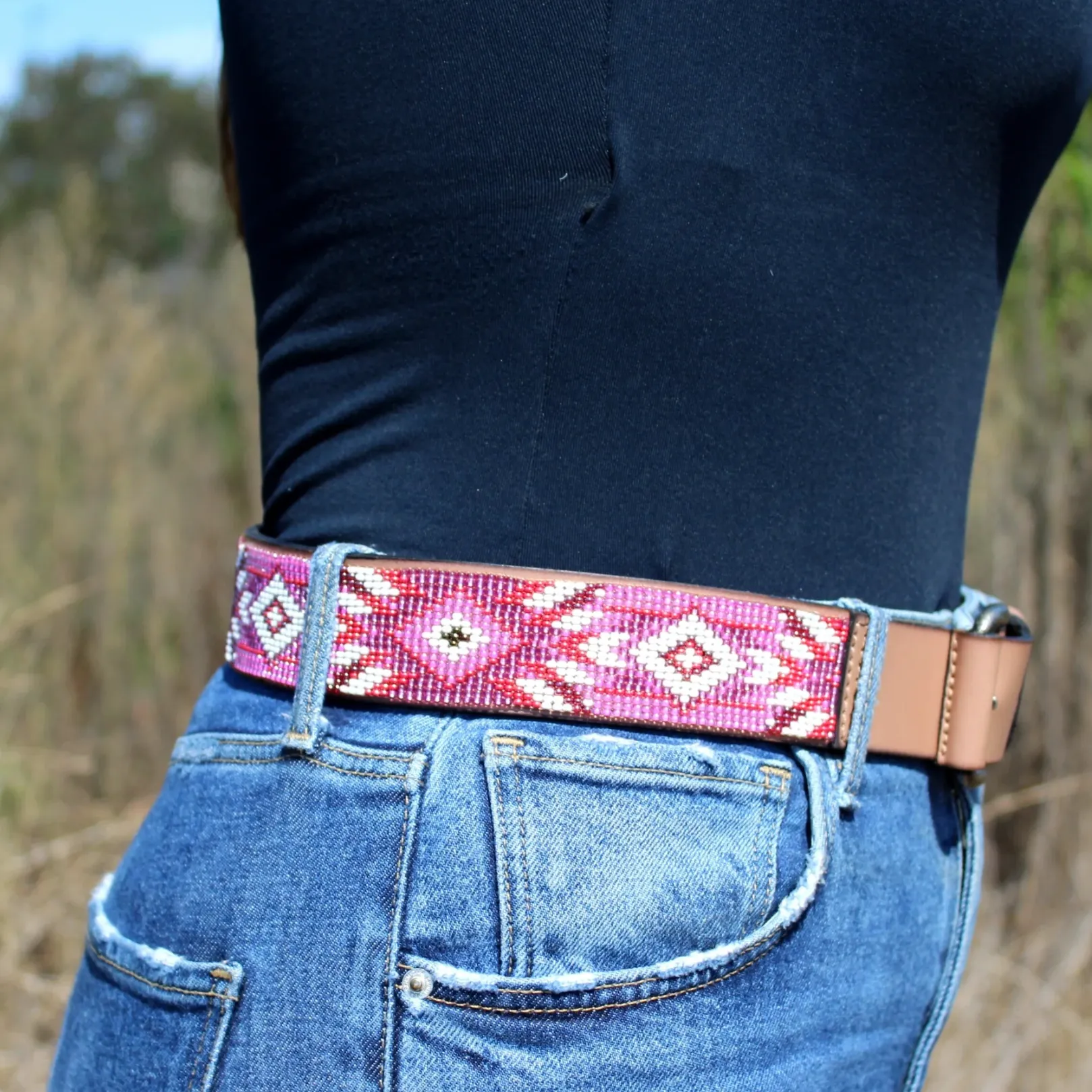 Leather Beaded Belts