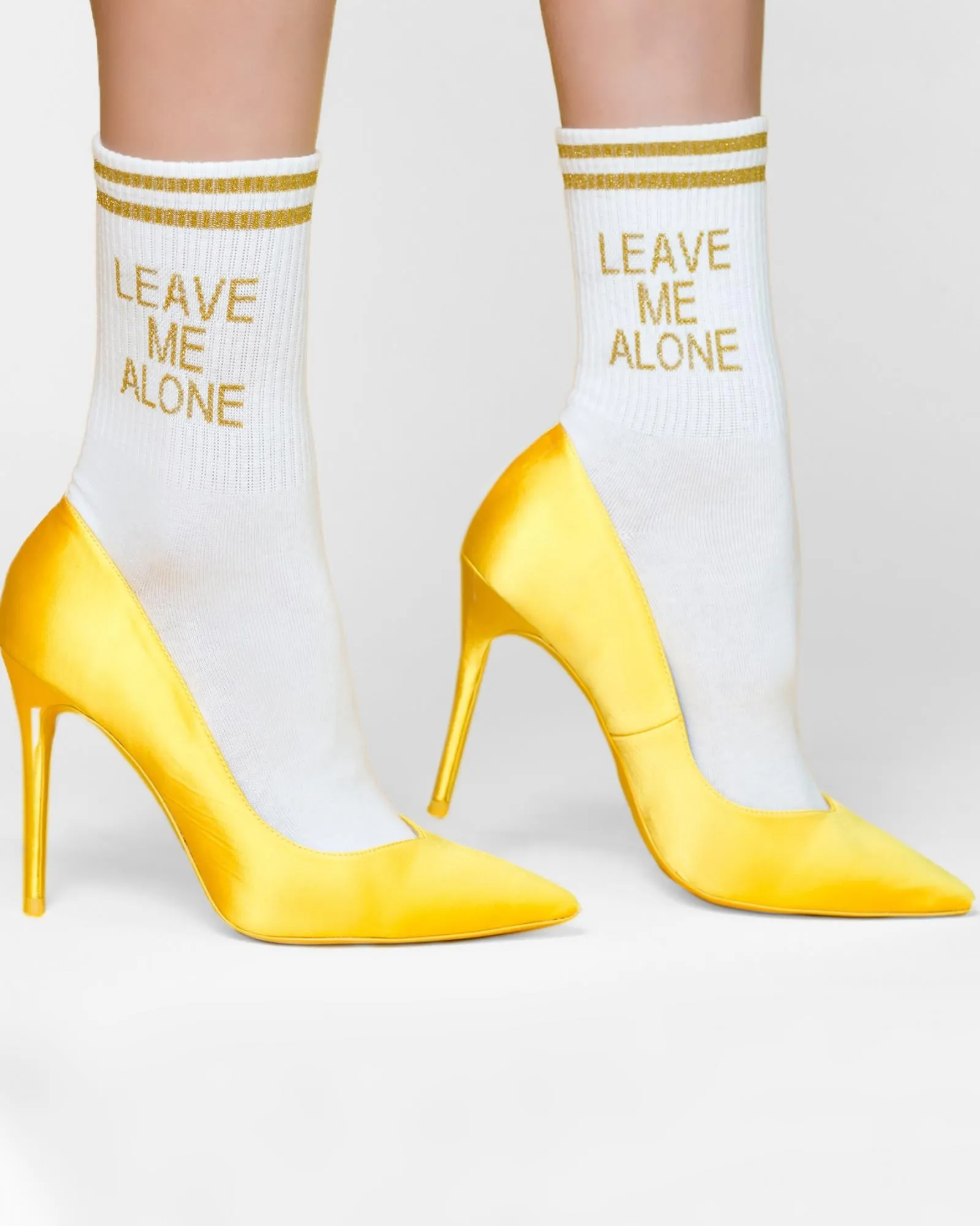 Leave Me Alone Sock - Gold