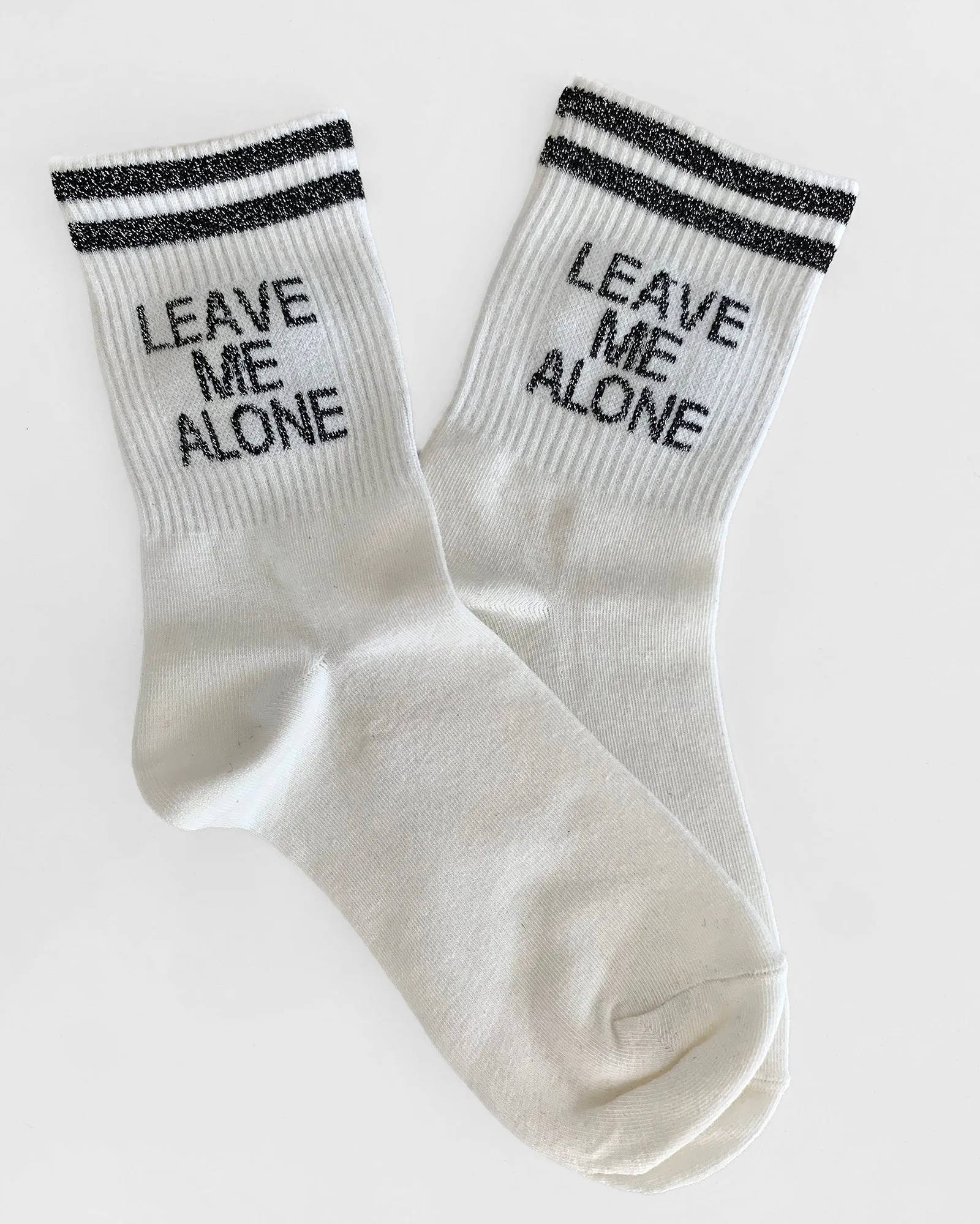 Leave Me Alone Sock - White