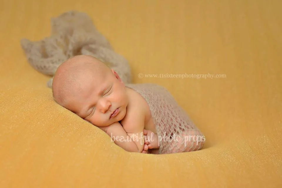 Light Gray Mohair Knit Baby Wrap